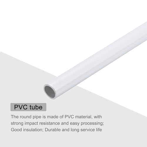MECCANIXITY 2Pcs 0.39 Inch PVC Rigid Tube Round Pipe 8mm ID 10mm OD 12" High Impact for Water Pipe, Aquarium, Fish Tank, Greenhouse Garden, White - color: White, size: 8mm x 10mm