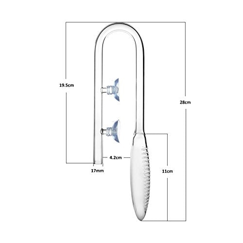 Violet Glass Inflow Pipe for Aquarium Planted Tank (17mm for 5/8''(16/22mm) tubing)