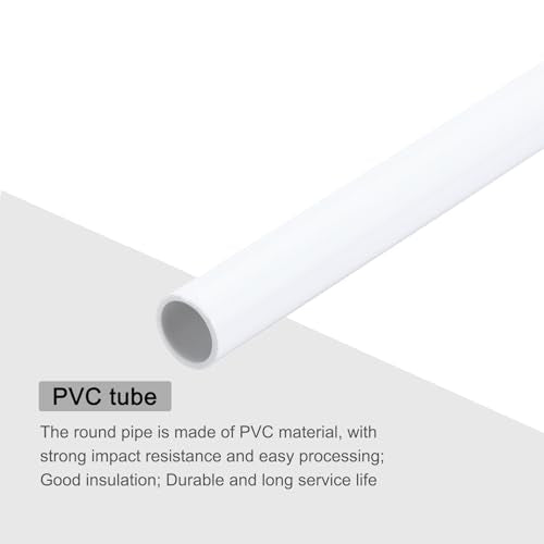 MECCANIXITY 2Pcs 0.43 Inch PVC Rigid Tube Round Pipe 9mm ID 11mm OD 12" High Impact for Water Pipe, Aquarium, Fish Tank, Greenhouse Garden, White - color: White, size: 9mm x 11mm