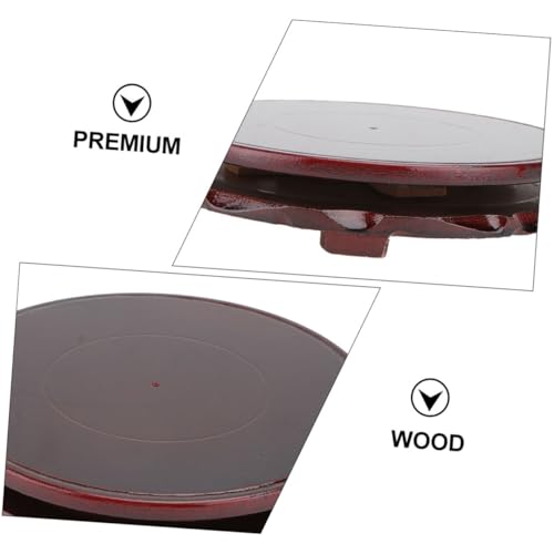 1pc Rotating Wooden Display Base for Fish Tanks Flower Pots Buddha Statues and Crafts Round Holder for Home Decoration and Showcase