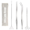 Hiceeden 4 Pcs 15 Inch Long Aquarium Aquascape Tools, Stainless Steel Aquascaping Tools Kit Include Aquarium Tweezer, Scissor, Spatula, Aquatic Plants Tool Set with Storage Pouch for Fish Tank