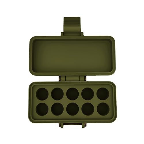 3D Printed Vial Storage Case - Waterproof 3ml Vial Storage Case with 10 Slots - Freezer Safe Hard Shell Essential Oil Case for Home, Fridge, Travel, 16mm Max Diameter, 35mm Max Height - color: Army Green, size: 10 Slots
