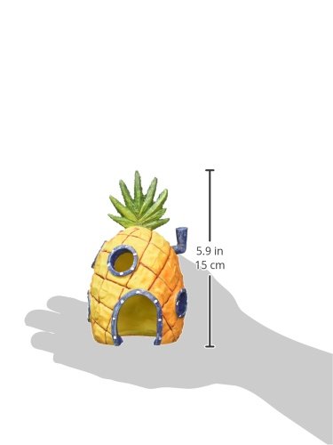 Penn-Plax Spongebob and Pineapple House Aquarium Ornament | 2 Piece Set | Great for Fresh or alt Water Tanks - size: Medium