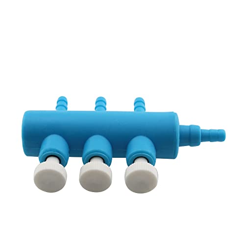 RLECS Air Manifold 8mm to 4mm 3 Way Outlet Air Flow Distributor Aquarium Air Pump Hose Splitters Oxygen Pipe Hose Distributors Fish Tank Splitter Lever for Air Tube Pipe Hose Split-Flow Connector