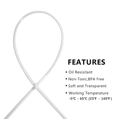 QuQuyi PVC Vinyl Tubing Lightweight Grade Clear Plastic Tube, 14mm ID X 16mm OD PVC Tube Flexible Plastic Hose Line Pipe Oil Resistant Multipurpose Vinyl Hose, BPA Free，3.3FT - size: 14x16mm, style: 3.3 Feet