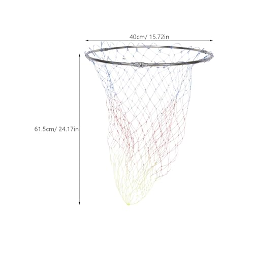 Operitacx Fish Net Replacement Head 40cm Stainless Steel Fishing Landing Net Mesh with 8mm Connector Foldable Colored Printed for Freshwater and Saltwater Fishing