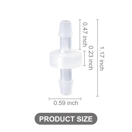 4Pcs 1/4 Check Valve Inch Vacuum One-Way Valves for Water Air Fuel Garden Hose Tank Well Pump Aquarium and Sprinkler Line Plastic Micro Diaphragm Stop for Fluid and Air Intake