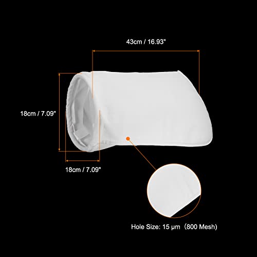uxcell 15 Micron Paint Filter Bag PE Strainer for Filtering Paint, Gasoline, Fuel, Home Brewing (7.09"x7.09"x16.93") - size: 15 Micron