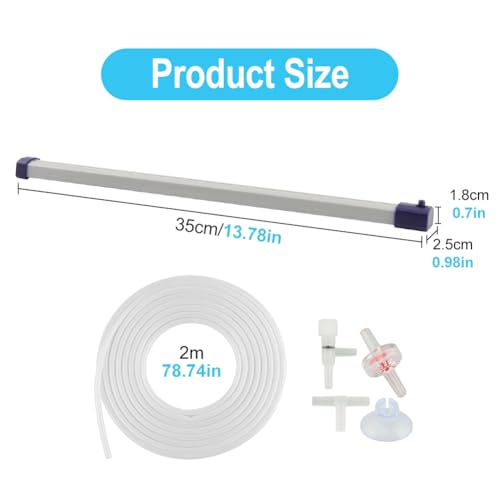 13.8 Inch Aquarium Bubble Strip, Bubble Curtain Wall Aquarium Air Stone Kit, Quiet Oxygen Diffuser, Fish Tank Bubbler Decorations for Freshwater Saltwater - size: 13.8 Inch