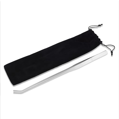 Mandala Crafts 15 Inches Silver Stainless Steel Curved Aquarium Tweezers for Aquatic Plants – Long Aquascape Forceps for Fish Tanks, Hospital Tanks, Goldfish Bowls, and Terrariums - color: Stainless Steel Curved Tweezers, size: 15 Inches
