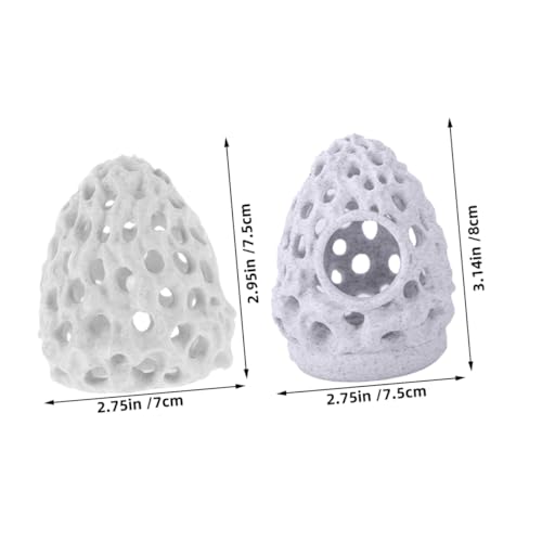 BETOOKY 2pcs Aquarium Shrimp Dome Hideout with Feeding Cave, Porous Reef Rock Fish Tank Decoration for Breeding and Shelter, Suitable for Betta and Small Shrimp Habitat