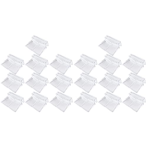 Mipcase 20pcs Acrylic Support Bracket for Fish Tank Covers Clips for Aquariums Easy Installation Compatible