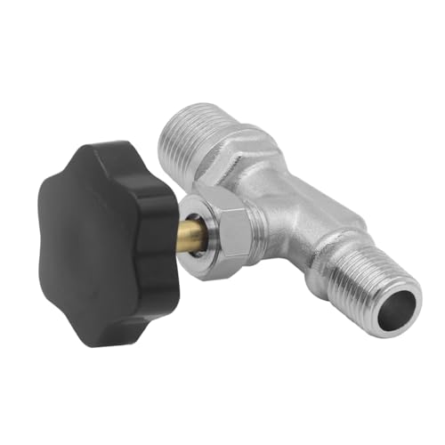 Joywayus 1/4" NPT x 3/8" NPT Male Thread Adjustable Needle Valve Brass Nickel Plated Anti-Rust Reduce Flow Control Straight Connection - size: 1/4"×3/8"