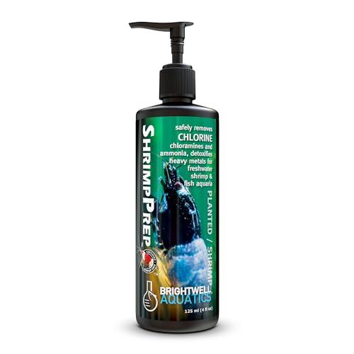 Brightwell Aquatics Shrimp Prep – Water Conditioner for Freshwater Shrimp & Aquariums – Removes Chlorine, Ammonia & Heavy Metals – Promotes Healthy Habitat, 125 ml - size: 125-ml