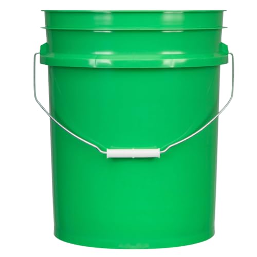 House Naturals 5 Gallon Food Grade Buckets, 3 Color Buckets with Screw on lids - color: Black/Green/Aqua- Black Lids