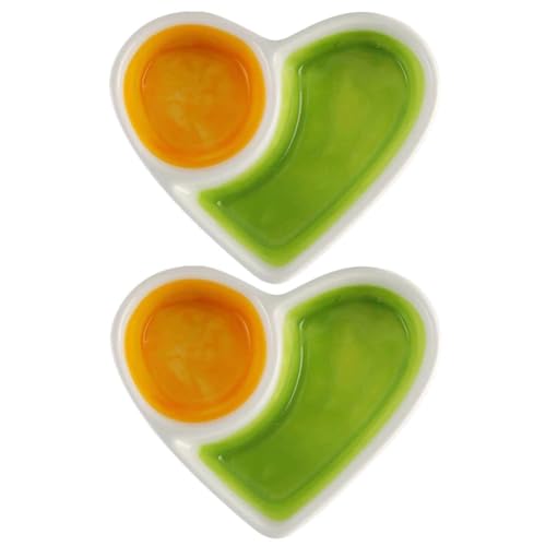 Hermit Crab Food Dish 2 Pcs Ceramic Hermit Crab Water Bowl Love Heart Shape Reptile Water Bowl for Bearded Dragon Lizard Frog Gecko Tortoise Snail Frog