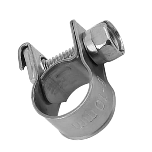 10pcs Stainless Steel Hose Clamps – Adjustable 6-20mm Fuel Line Pipe Clips for Air, Water, Silicone & Fuel Hoses (8-10Mm) - size: 8-10Mm