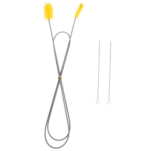 minkissy 1Set Double Ended Flexible Aquarium Cleaning Brush Set High Density Fish Tank Inlet Brush for Hard to Reach Areas for Water Outlet and Connector Cleaning