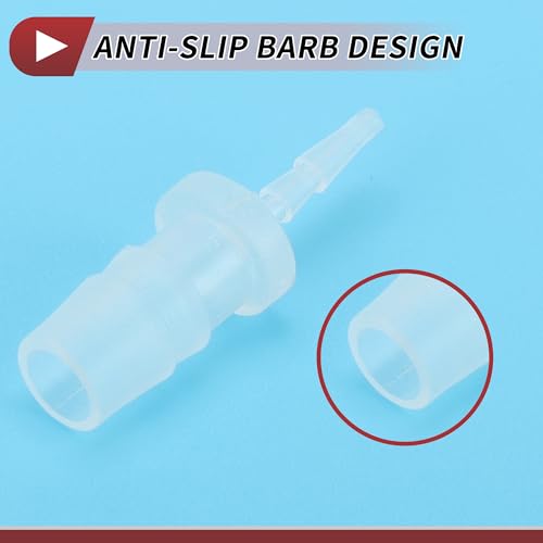 5 Pcs Aquarium Plastic Hose Barb Fitting 1/16" to 1/4" Hose ID Connectors Clear Plastic - size: 1/16"-1/4"