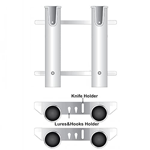 HiUmi Wall Mounted Fishing Rod Holders Tubes Links Fishing Rod Holder Rack Rests (2-Pole-Black) - color: 2-pole-black
