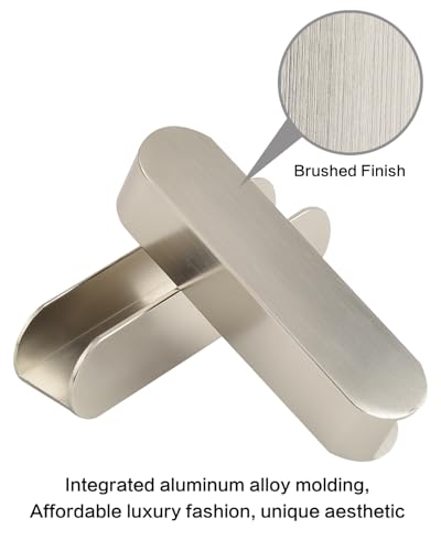 5 Pack Stick On Cabinet Handles Self Adhesive Drawer Pulls Brushed Nickel 4 Inch Peel and Stick Door Handles for Dresser Kitchen Hardware Pull Handle No Drill - color: C-Brushed Nickel, size: 4 Inch