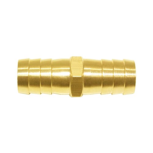 Joywayus 5/8" Hose Barb Hex Union Brass Fitting Water/Fuel/Air with 6 Stainless Steel Clamps (Pack of 3) - size: 5/8", style: 3PCS
