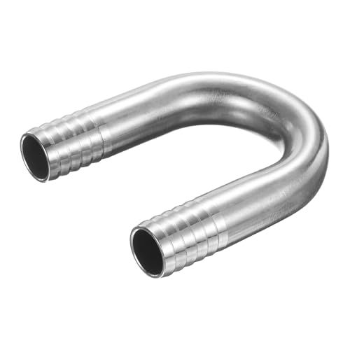 PATIKIL 3/4" (20mm) x 3/4" (20mm) Hose Barb Fittings, 1 Pcs 304 Stainless Steel U Shaped Joint Connector Barbed Fitting Metal Splicer - size: 3/4" (20mm)
