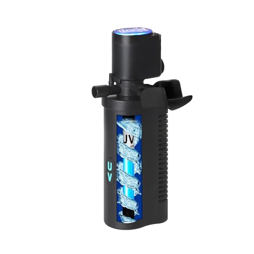 Aquarium U-V Filter 158GPH for 10-45 Gallon Small Betta Fish Turtle Tank, Internal Filter w/ Aeration Bio Sponge Green Clean Machine Green Killing Deodorization Keep Saltwater Freshwater Crystal Clear - size: WP-290F (10-45 Gal)