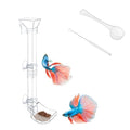 Aquarium Fish Shrimp Feeding Dish Set - Clear Feeder Tube and Dish With Cleaning Brush and Measuring Spoon for Preventing Food Scattering - Supplies for Shrimp Medium - size: Medium