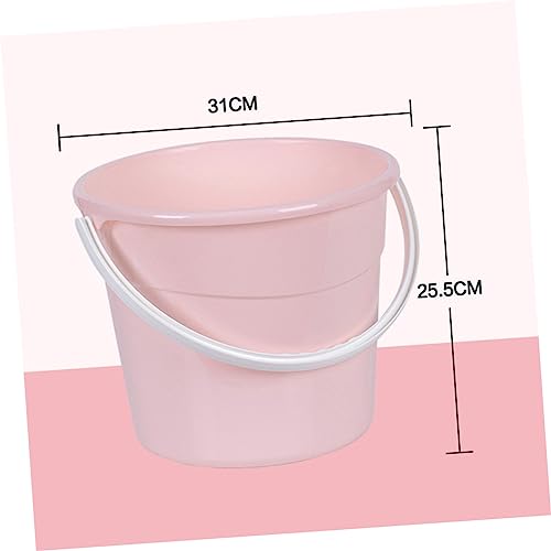 Garneck Heavy-Duty Utility Bucket Water Container for Mopping Storage Bucket Handle for Car Wash - color: Pink