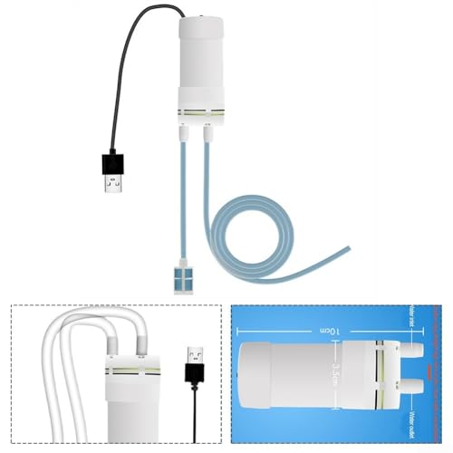 5V Self-Priming Water Pump USB Powered Electric Vacuum Pump for Aquarium Balcony Garden Hydroponics Portable for mini Water Transfer Tool with 6mm Tube for ideal for Outdoor Travel and Home(5 Meter) - size: 5 Meter