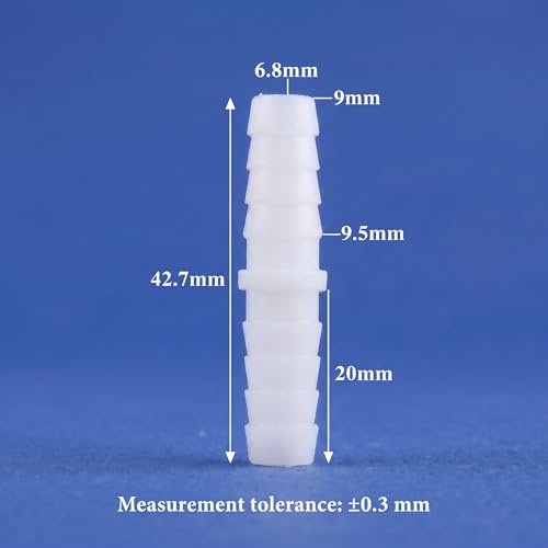 Plastic Hose Barb Fittings, Durable PE Straight Connectors for Secure Hose Connections in Aquariums Labs and Irrigation Systems 10Pcs 9-9mm Size - size: 9-9mm straight through