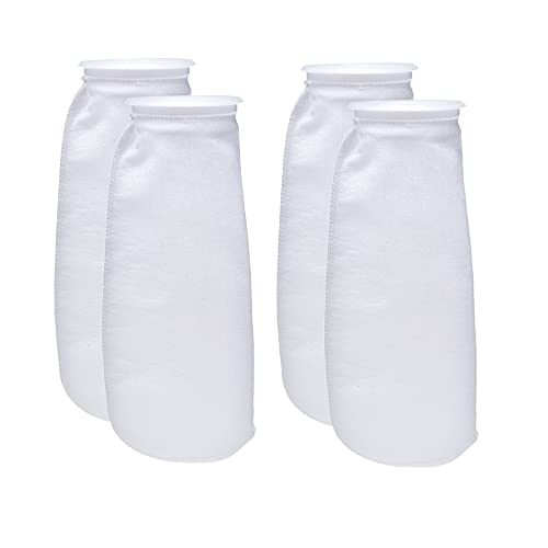 ALEGI Aquarium Filter Socks 4 inch by 14 Inch Long, 200 Micron - 4 Inch Ring Aquarium Felt Filter Bags (4 by 14 Inch - 4Pack) - size: 4 by 14 Inch - 4Pack
