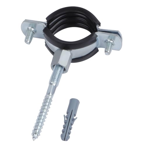 6 PCS Split Ring Pipe Hanger, Heavy Duty Adjustable Pipe Bracket Clamp with Screw & Expansion Tube, Wall Ceiling Mount Galvanized Iron Pipe Strap Supports Fit for Pipe OD 1.5-1.7 Inch(38-43mm) - size: Fit For Pipe OD 1.5-1.7 inch (38-43mm)