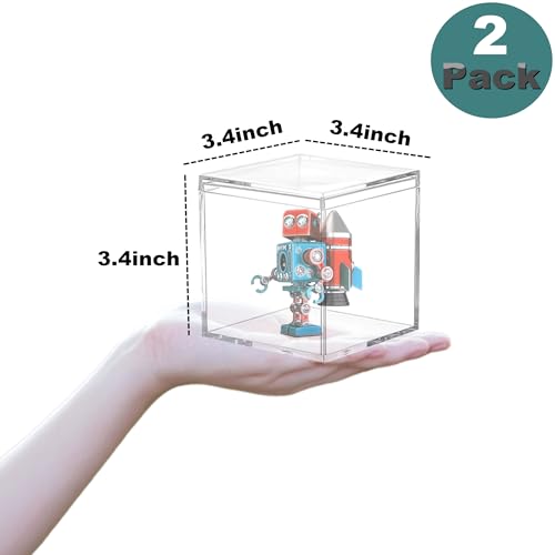 Acrylic Box Clear Boxes for Display Acrylic Candy Boxes with Lid Plastic Square Cube Home & Office Storage Box Wedding Party Favor - size: 3.4 x 3.4 x 3.4 Inch
