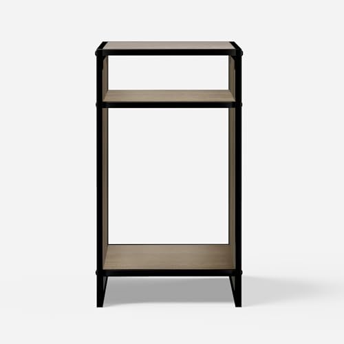 LANDEN Brown Metal Frame Stand, Three-Shelf for Fish Tanks up to 20 Gal, 45x45x80cm (17.7x17.7x31.49 in), for Fish Tanks and Reptile Terrariums, Home & Office Use - color: Beige Oak Wood, size: W17.7 x D17.7 x H31.5 in(45X45X80cm)