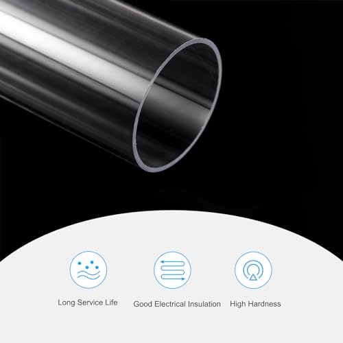 MECCANIXITY Plastic Pipe Rigid Polycarbonate Round Tube Clear 1.85"(47mm) ID 2"(50mm) OD 14" (350mm) High Impact for Lighting, Models, Water Plumbing - size: 1.85"IDx2"ODx14"