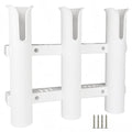 HiUmi Wall Mounted Fishing Rod Holders Tubes Links Fishing Rod Holder Rack Rests (3-Pole-White) - color: 3-pole-white
