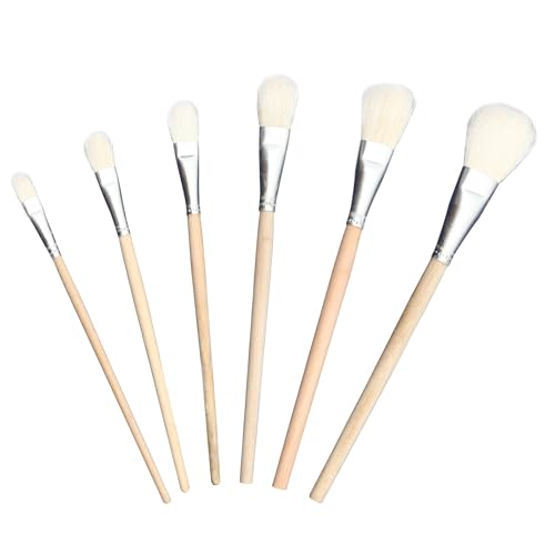 Gilding Brush Set, Goat Hair Brush, Leaf Sweeper, Paint Brush for Edible Gold Leaf, Gold Flakes, Gold Leaf Sheets 6 per Pack - color: 6 Brushes