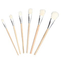 Gilding Brush Set, Goat Hair Brush, Leaf Sweeper, Paint Brush for Edible Gold Leaf, Gold Flakes, Gold Leaf Sheets 6 per Pack - color: 6 Brushes