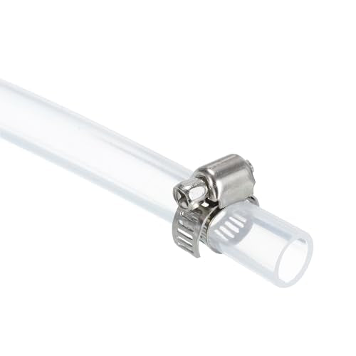 uxcell Silicone Tubing 9mm(3/8") ID 13mm(1/2") OD 10ft Silicone Rubber Tube Air Hose Water Pipe Clear with Clamps - size: 9mm x 13mm