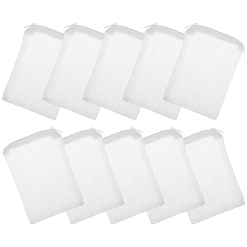 10 Pcs Aquarium Media Bag 6" X 4" Reusable Filter Bags for Fish Tank Fine Mesh Bags with Zipper for Fine Resins Filter