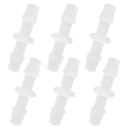 Plastic Hose Barb Fitting, 1/4" x 1/4" Pipe Connectors, Barbed Splicer Mender Joint Adapter Union Fitting, 6 Pcs - size: 0.25 Inch
