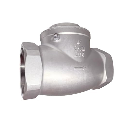 4" Stainless Steel Check Valve, NPT Threaded Horizontal Check Valve Check valve to prevent backflow, check valve for water, oil and air, also available with compressor DN100 - size: 4"(DN100)