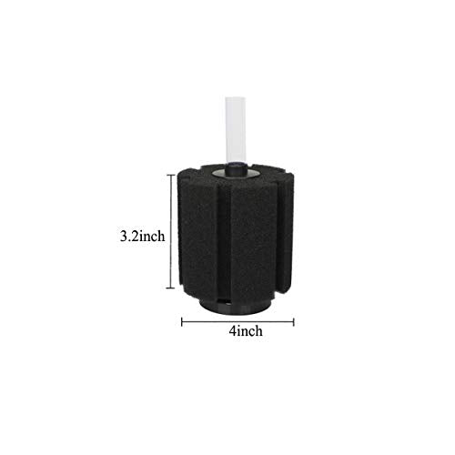 ALEGI Aquarium Sponge Filter for 20 Gallon Fish Tank, Betta, Nano, Shrimp, Fry, Biochemical Filter with Airline Tubing, Check Valves, Suction Cups - size: Middle up to 20Gal 2 Pcs