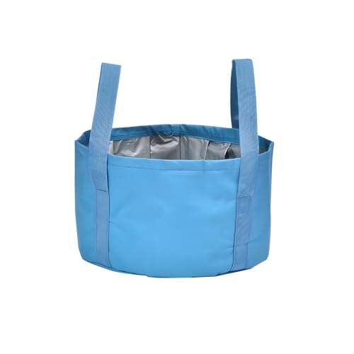 Foldable Washing Basin, Portable Travel Outdoor Collapsible Bucket Foot Soak Bucket Heat Preservation Waterproof (Blue)