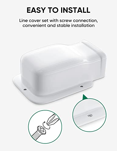 3" Entry Wall Cover Line Cover Set Parts PVC Accessory for Decorative for Ductless Mini Split, Central AC and Heat Pumps, White - color: White, size: 3 inch