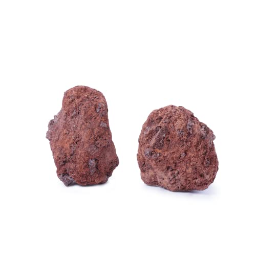 LANDEN Red Lava Stones (16lbs,3~10inch,11pcs) Aquarium Rock for Aquascaping Terrariums, Paludariums,Vivariums, Reptile and Amphibian Enclosures, Fish Tank Decoration Landscape Stone - size: 03 Red Lava Stones（3-10inch,16lbs）