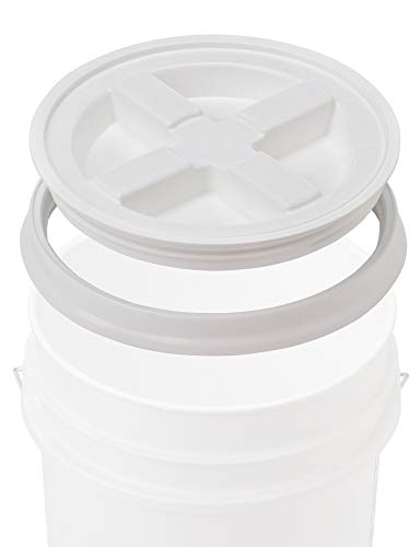 House Naturals 6 Gallon Large Food Grade BPA Free Bucket Pail with Airtight Screw on Lid (Pack of 2)