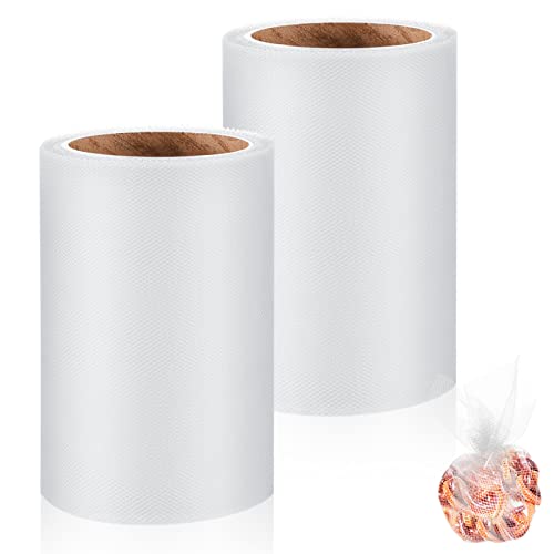 Woanger 2 Rolls Fishing Soft Spawn Net 3'' x 157.5'' Spawn Sac Netting Sack Catfish Fishing Bait Mesh Holder Accessories for Roe Bags - color: White